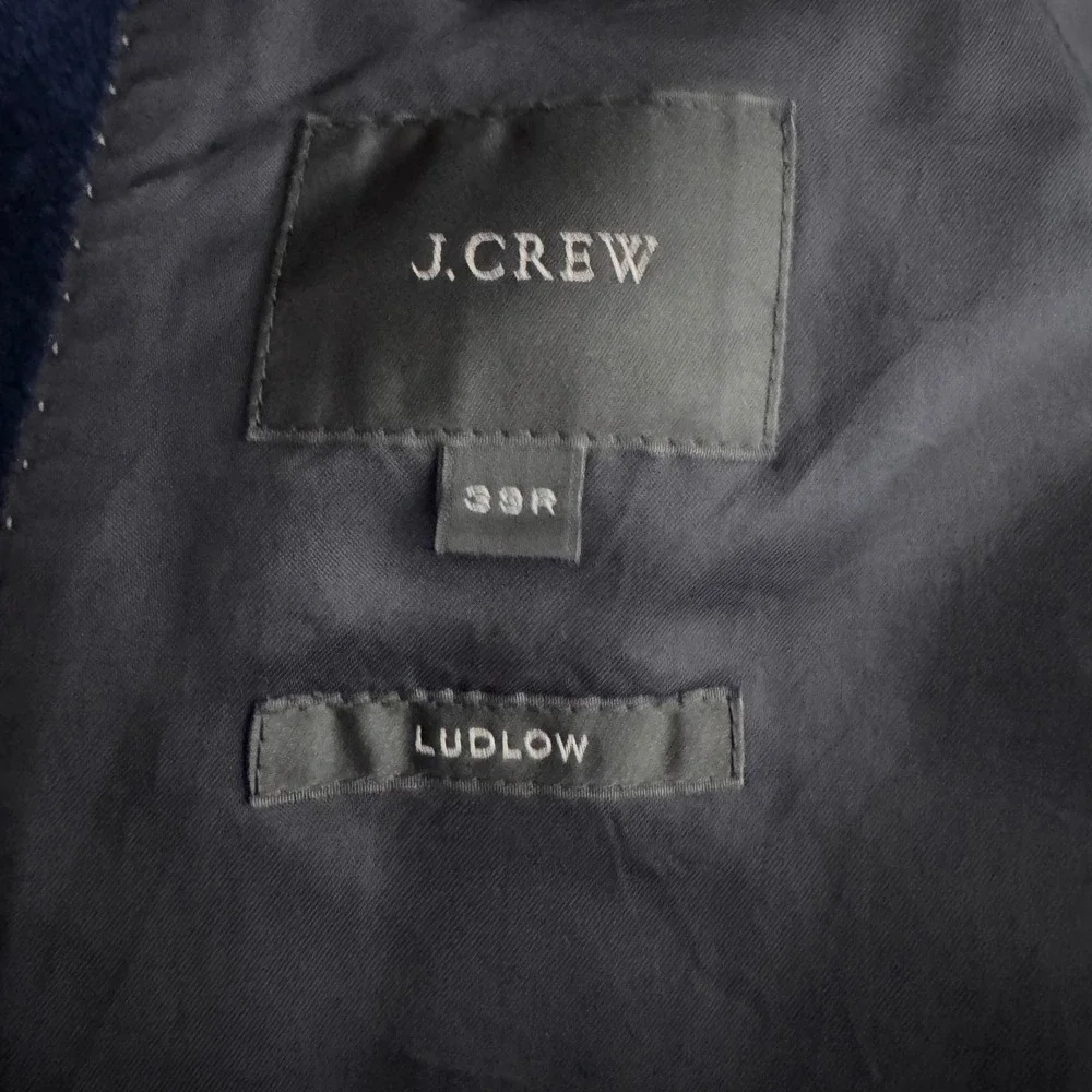 J.Crew Blazer Mens 38R Blue Solid Velvet Ludlow Shawl Lapel Dinner Jacket